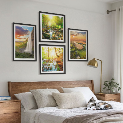 Polyptychon mit rahmen Orange Mountain Wasserfall