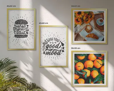 Wanddeko-Set mit Motiv Juicy Oranges für die Küche