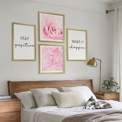Polyptychon mit rahmen Minimalistische rosa Blüten