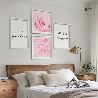 Polyptychon mit rahmen Minimalistische rosa Blüten