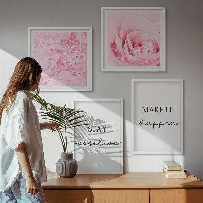 Polyptychon mit rahmen Minimalistische rosa Blüten
