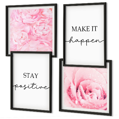 Polyptychon mit rahmen Minimalistische rosa Blüten