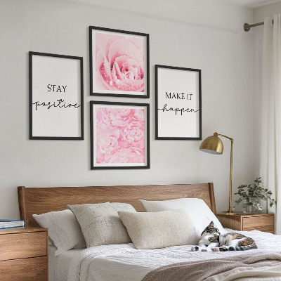 Polyptychon mit rahmen Minimalistische rosa Blüten