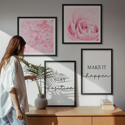 Polyptychon mit rahmen Minimalistische rosa Blüten