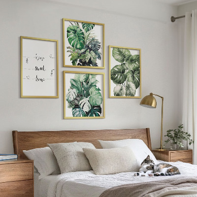 Wanddeko-set Aquarell-Monstera-Blätter