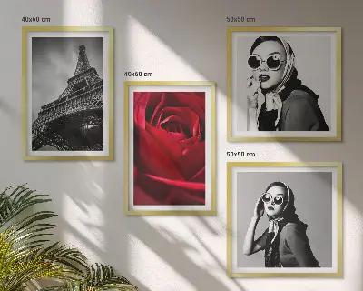 Wanddeko-Set mit Motiv einer Pariserin mit Eiffelturmbrille