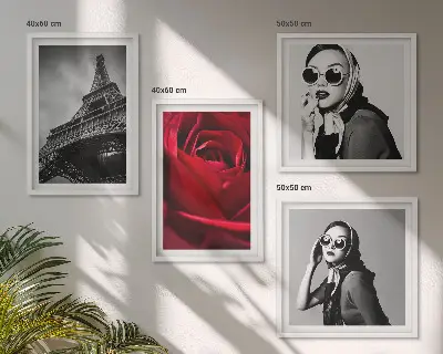 Wanddeko-Set mit Motiv einer Pariserin mit Eiffelturmbrille