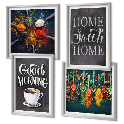 Wanddeko-set Gewürze, Kaffee, Tasse, Kräuter