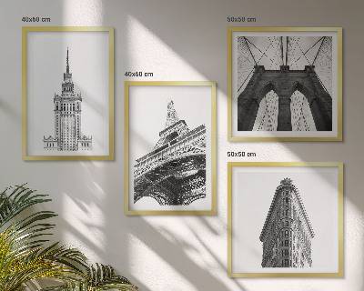 Wanddeko-set Architektur Schwarz-Weiß-Minimalismus