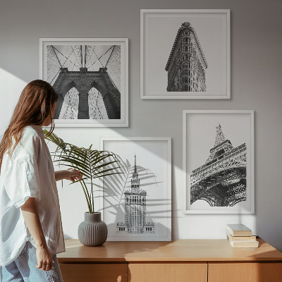Wanddeko-set Architektur Schwarz-Weiß-Minimalismus
