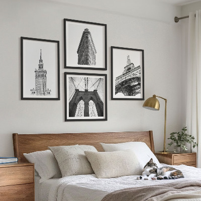 Wanddeko-set Architektur Schwarz-Weiß-Minimalismus