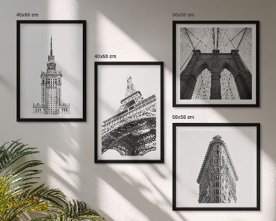 Wanddeko-set Architektur Schwarz-Weiß-Minimalismus