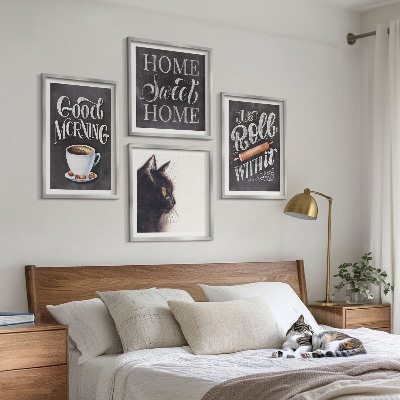 Polyptychon mit rahmen Hausküchenthemen Katze