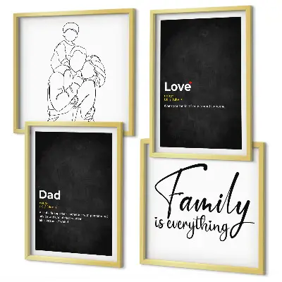 Definitionen der Liebe in Familienzeichnungen als Polyptychon mit Rahmen
