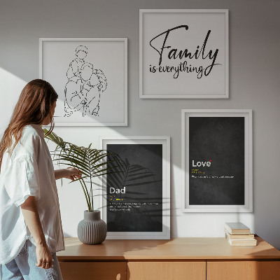 Polyptychon mit rahmen Definitionen der Liebe in Familienzeichnungen