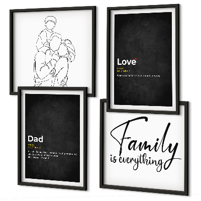 Polyptychon mit rahmen Definitionen der Liebe in Familienzeichnungen