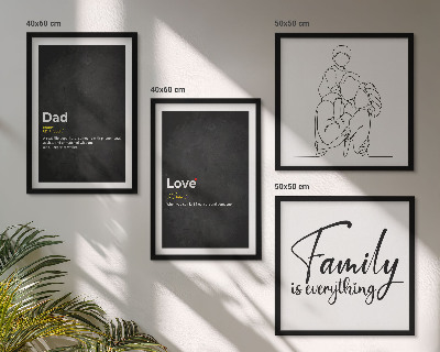 Polyptychon mit rahmen Definitionen der Liebe in Familienzeichnungen