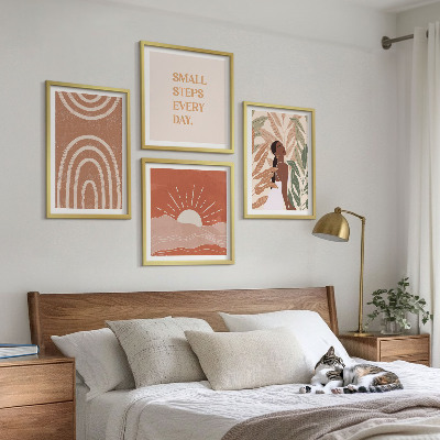 Polyptychon mit rahmen abstrakte Formen im Boho-Stil