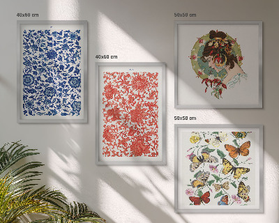 Wanddeko-set Vintage-Blumen-Schmetterlings-Ornamente