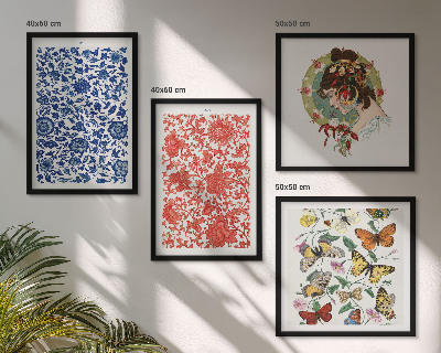 Wanddeko-set Vintage-Blumen-Schmetterlings-Ornamente