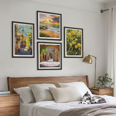 Wanddeko-set Malerische Straßen am Meer, Strand
