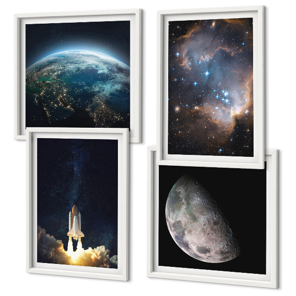 Wanddeko-set Weltraum Erde Rakete Galaxie
