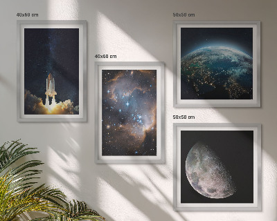 Wanddeko-set Weltraum Erde Rakete Galaxie