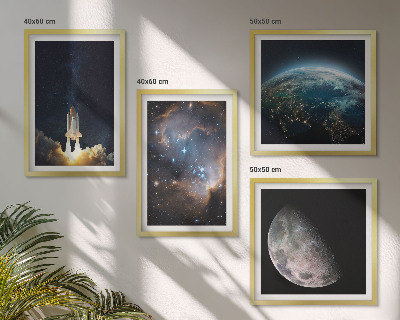 Wanddeko-set Weltraum Erde Rakete Galaxie