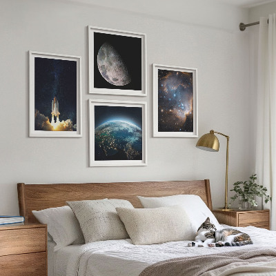 Wanddeko-set Weltraum Erde Rakete Galaxie