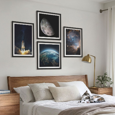 Wanddeko-set Weltraum Erde Rakete Galaxie