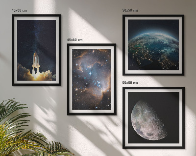 Wanddeko-set Weltraum Erde Rakete Galaxie