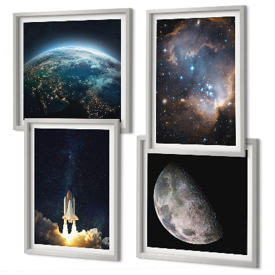 Wanddeko-set Weltraum Erde Rakete Galaxie