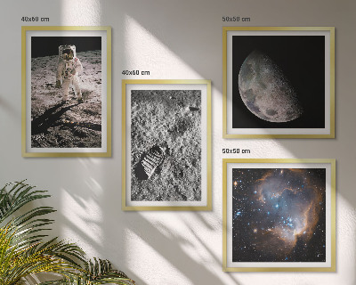 Wanddeko-set Astronautenfoto vom Mond