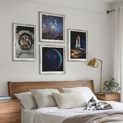 Wanddeko-set Weltraum Erde Astronaut Rakete