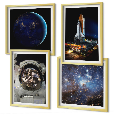 Wanddeko-set Weltraum Erde Astronaut Rakete