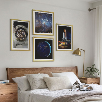 Wanddeko-set Weltraum Erde Astronaut Rakete