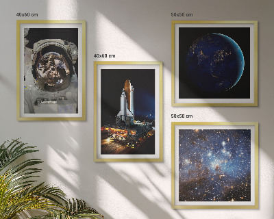 Wanddeko-set Weltraum Erde Astronaut Rakete