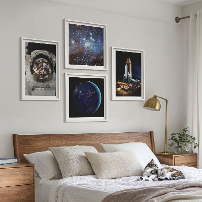 Wanddeko-set Weltraum Erde Astronaut Rakete