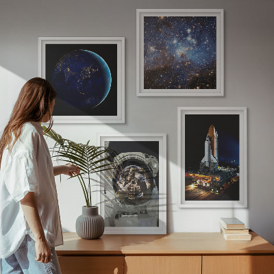 Wanddeko-set Weltraum Erde Astronaut Rakete