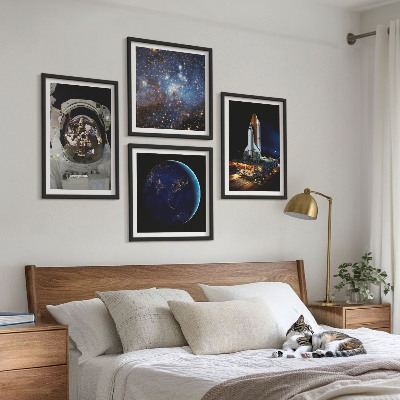 Wanddeko-set Weltraum Erde Astronaut Rakete