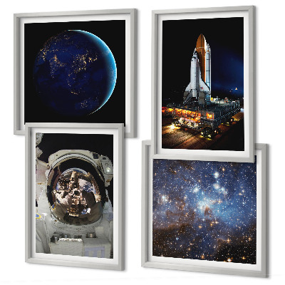 Wanddeko-set Weltraum Erde Astronaut Rakete