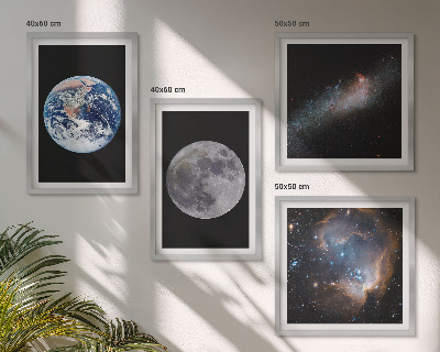 Polyptychon mit rahmen Galaxie Weltraum Mond