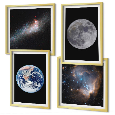 Polyptychon mit rahmen Galaxie Weltraum Mond