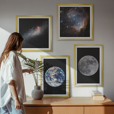 Polyptychon mit rahmen Galaxie Weltraum Mond