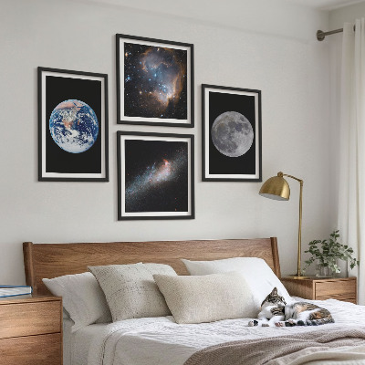 Polyptychon mit rahmen Galaxie Weltraum Mond