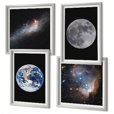 Polyptychon mit rahmen Galaxie Weltraum Mond