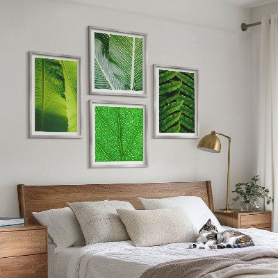 Wanddeko-set Nahaufnahme von tropischen Blättern