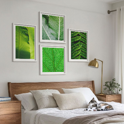 Wanddeko-set Nahaufnahme von tropischen Blättern