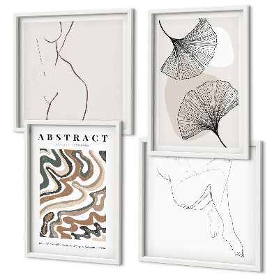 Wanddeko-set Abstrakte Boho-Blattformen