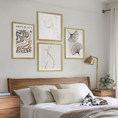 Wanddeko-set Abstrakte Boho-Blattformen